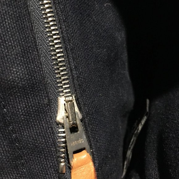 Hermes Blue Canvas Fabric Fourre Tout TPM France - Picture 2 of 11